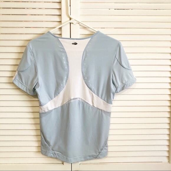 Adidas Light Blue Exercise Clima Cool T Shirt - Picture 4 of 6